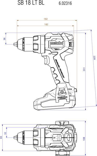 Actual product image Metabo SB 18 LT BL cordless impact drill (Rechargeable battery operated)