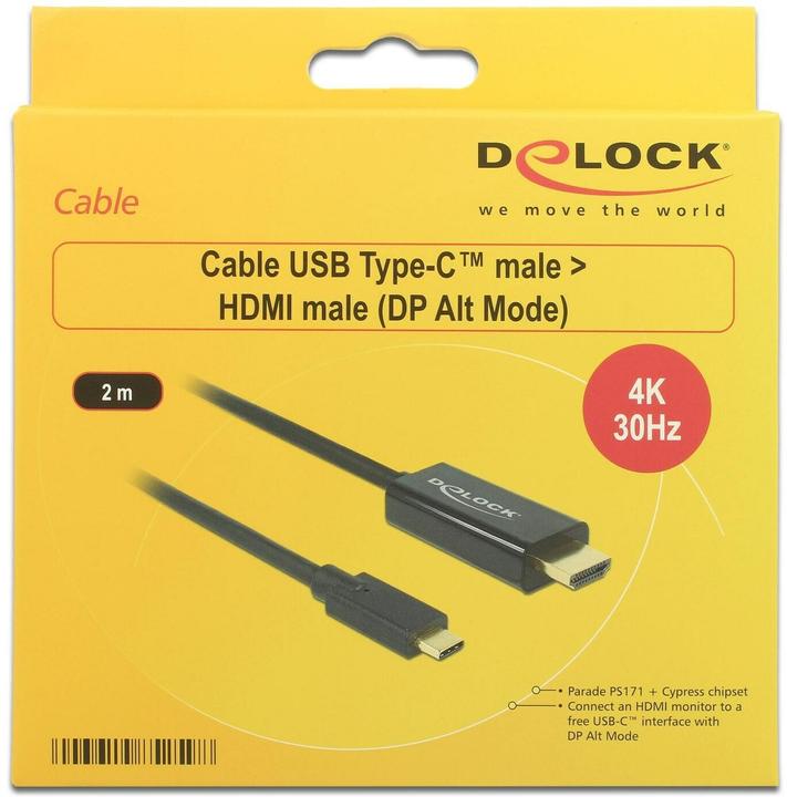 Produktbild Delock USB Typ C — HDMI (Typ A) (2 m, HDMI, USB Typ C)