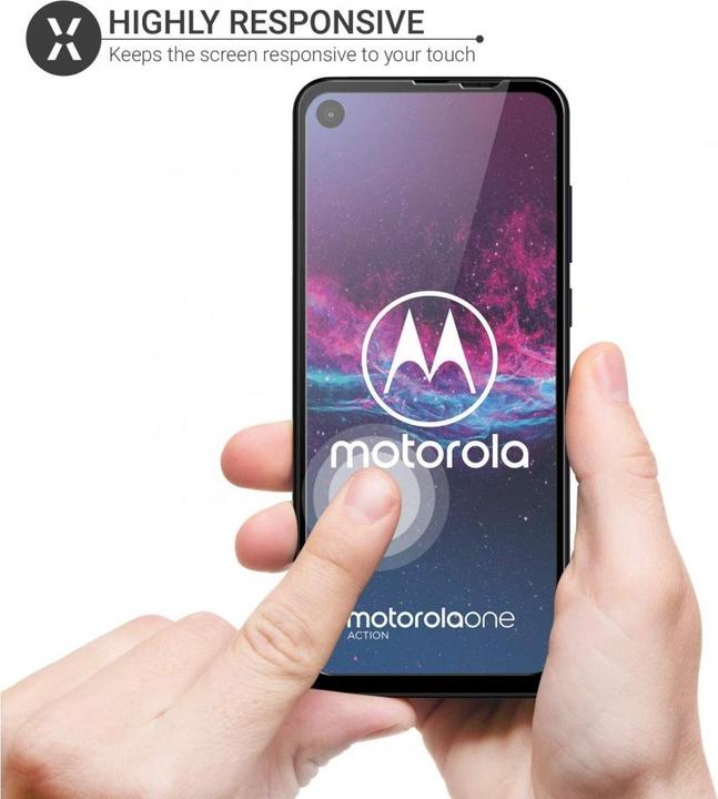 Produktbild Screenguard Motorola One Action Full Screen Panzerglas Schutzfolie 2.5D 9H (1 Stück, Motorola One Action)