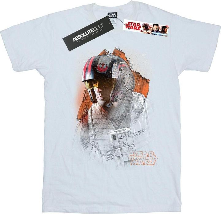 Actual product image Star Wars Womens/Ladies The Last Jedi Poe Dameron Brushed Cotton Boyfriend T-Shirt (XL)