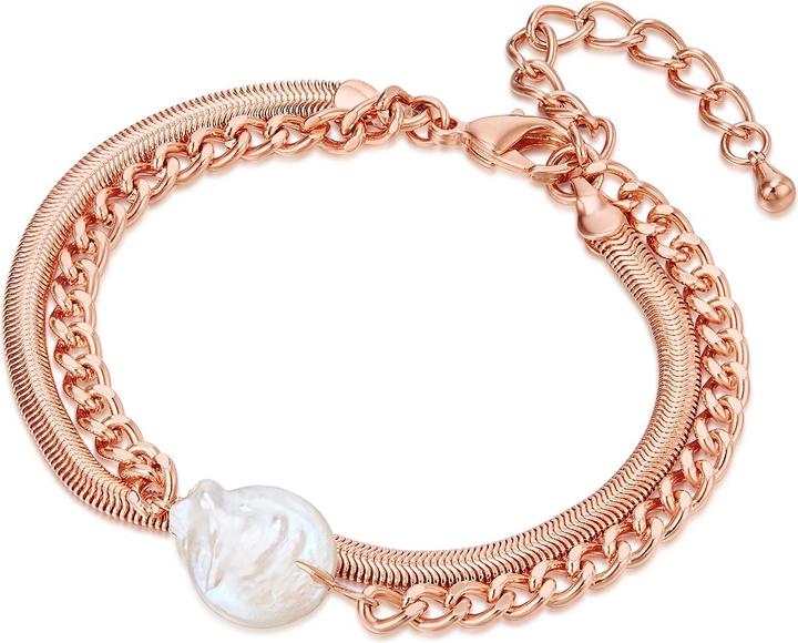 Image du produit Lulu & Jane Laiton Perle d'eau douce de culture or rose 19,0 cm longueur de base + 5,0 cm extension - 33106 (19 cm, Laiton)
