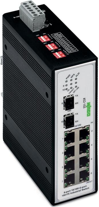 Produktbild Wago Industrieswitch unmanaged 852-103/040-000 Anzahl Ethernet Ports 10 LAN-Übertragungsrate 100... (8 Ports)