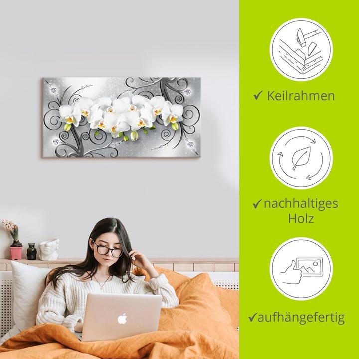 Immagine prodotto Artland Orchidee bianche su ornamenti U1QV (100 x 50 cm)