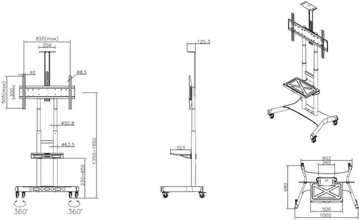 Actual product image Multibrackets M Public Floor Stand Basic 180 (Device-specific, 80", 90 kg)