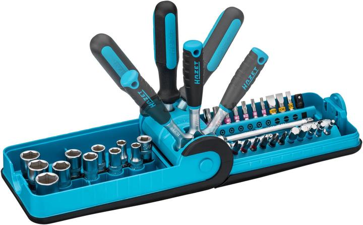 HAZET Steckschlüssel- und Bit Satz „Smart Case“ 856-1HP ∙ Vierkant6,3 mm (1/4 Zoll), Sechskant6,3 (… (14 mm, 13 mm, 12 mm, 11 mm, 10 mm)