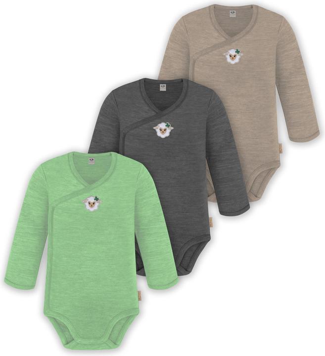 Immagine prodotto Normani Confezione da 3 pezzi di body a maniche lunghe in merino per bambino e bambina - 9355 (86)