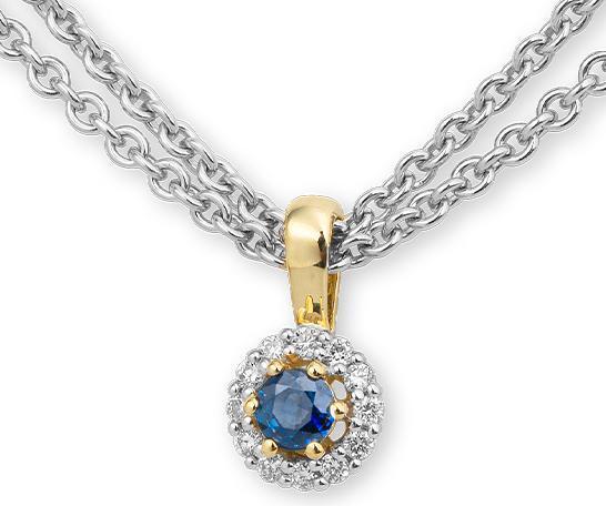 Produktbild Breuning ANHÄNGER - E.SAFIR/Brill. 0,09 Ct. H/si (750/18 K Gold)