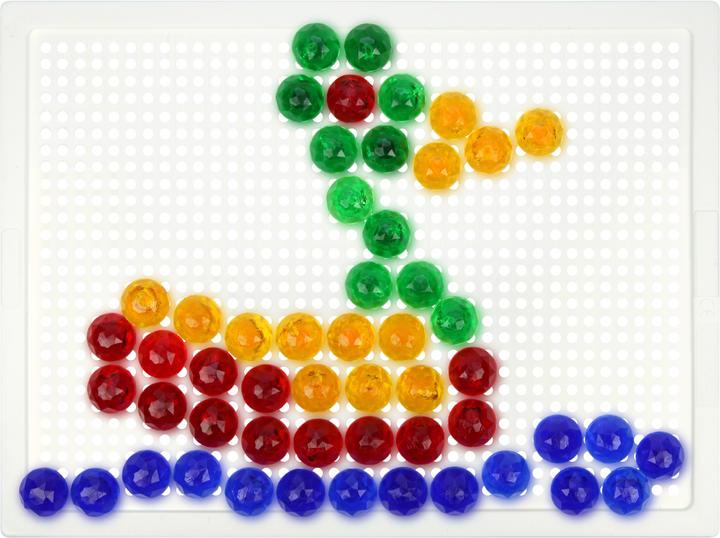 Actual product image Magni 35622 - Mosaic plug-in game set, plug-in mosaic with 80 transparent plugs, mosaic plug Ø 15 mm