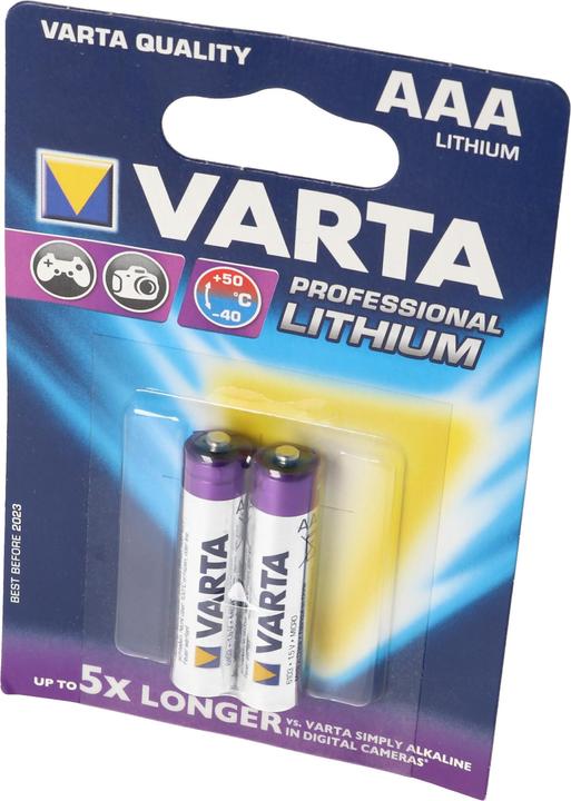 Produktbild Varta Lithium Batterie AAA, Micro, FR03, 6103, Ultra Lithium, 1,5V (2 Stk., AAA, 1100 mAh)