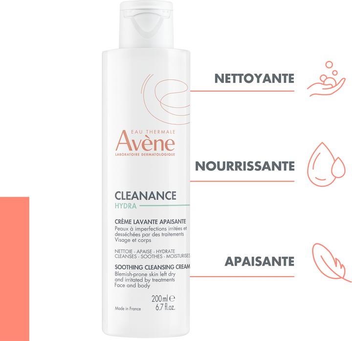 Nutritional values and ingredients Avène Cleanance Hydra Soothing Cleansing Cream (Cleansing lotion, 200 ml)
