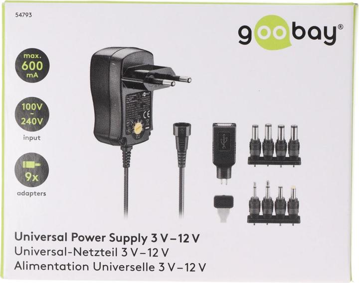 Immagine prodotto Goobay Alimentazione universale 3 V - 12 V 0,3A