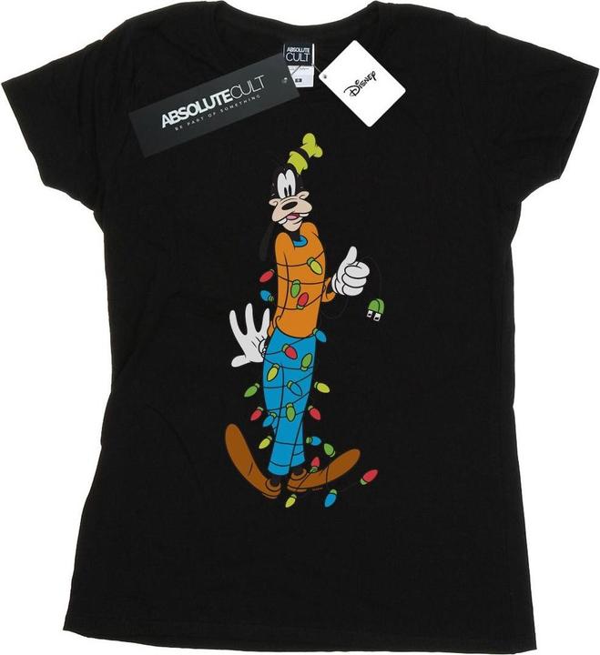 Actual product image Disney Womens/Ladies Goofy Christmas Lights Cotton T-Shirt (XL)