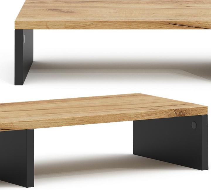 Actual product image Vichy Monitorständer Tomy, Anthrazit/Goldkraft Eiche, 80 x 12 cm