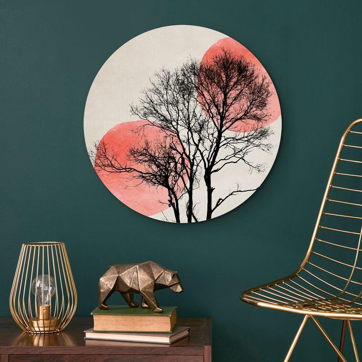 Immagine prodotto Trenddeko Immagine - Sole e luna dietro l'albero - rotondo (Ø 30 cm)