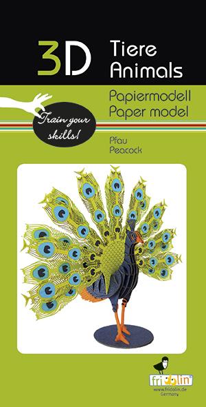 Fridolin 3-D Papiermodell Pfau