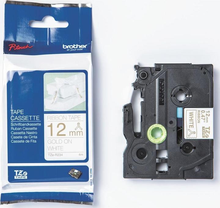 Brother TZe-R234 (1.20 cm, Weiss, Gold)