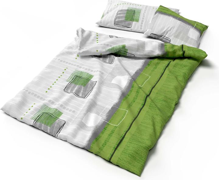 Immagine prodotto Lotus Bettwaren Biancheria da letto in bambù Talinas verde (Copripiumino, 160 x 210 cm)
