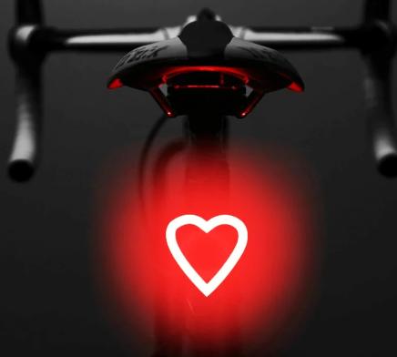 Actual product image MRB Mini LED bike rear light Heart