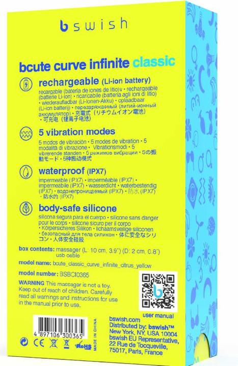 Produktbild Bswish B Swish - Bcute Curve Infinite Classic Vibrador Recargable Silicona Amarillo