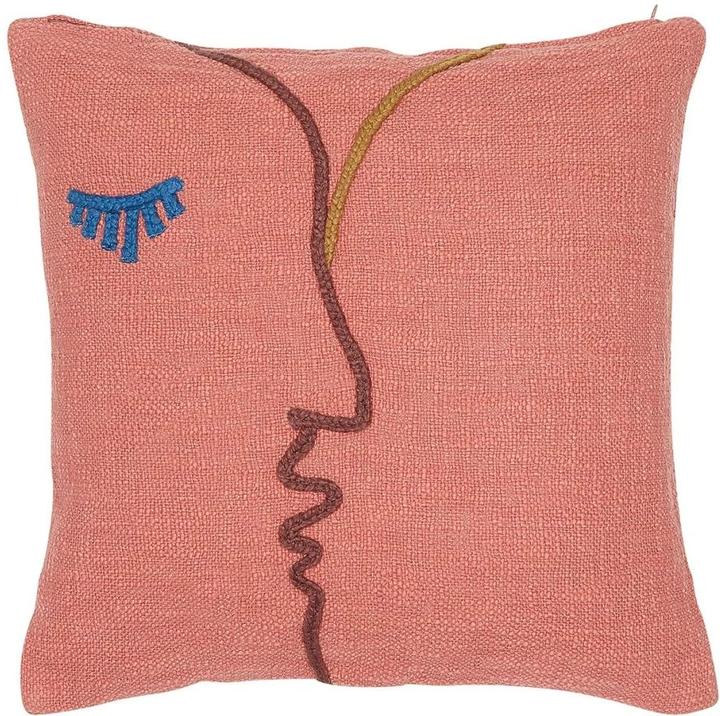 Produktbild Liv Interior Kissenbezug Faces 45 cm x 45 cm, Rosa (45 x 45 cm)