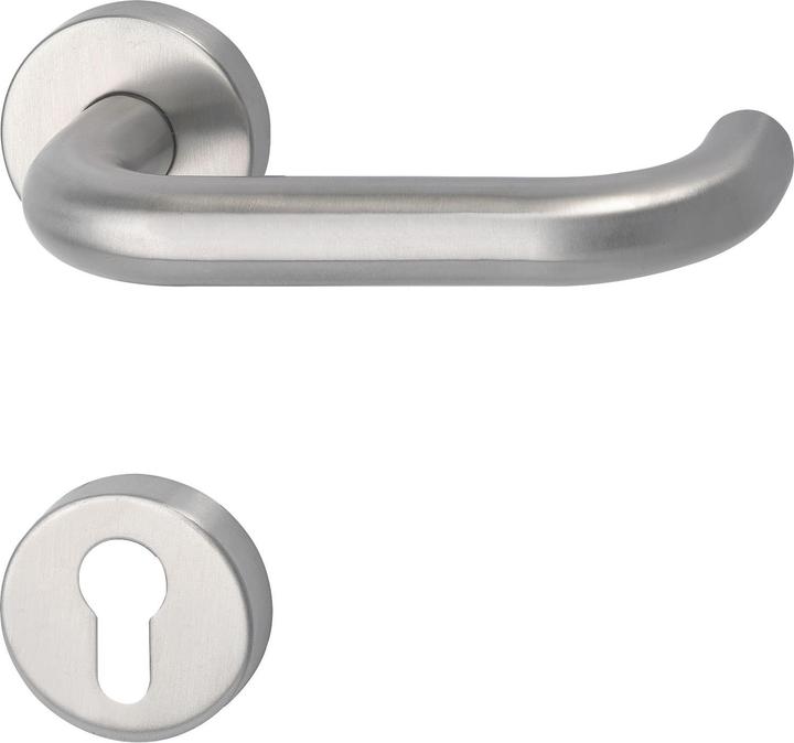 Actual product image Marchesi FH lever handle set HARMONIE - on rose PZ, 38 - 45, satin stainless steel (Door set)