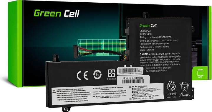 Actual product image GreenCell Laptop battery (equivalent to: Lenovo L17C3PG1, Lenovo L17L3PG1, Lenovo L17M (4800 mAh)