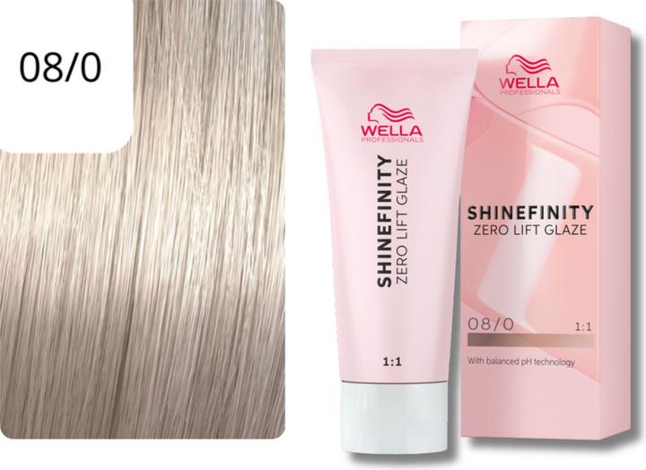 Produktbild Wella Shine Finity 08/0 Hellblond natur 60 ml (08, 0 - Natural Latte)