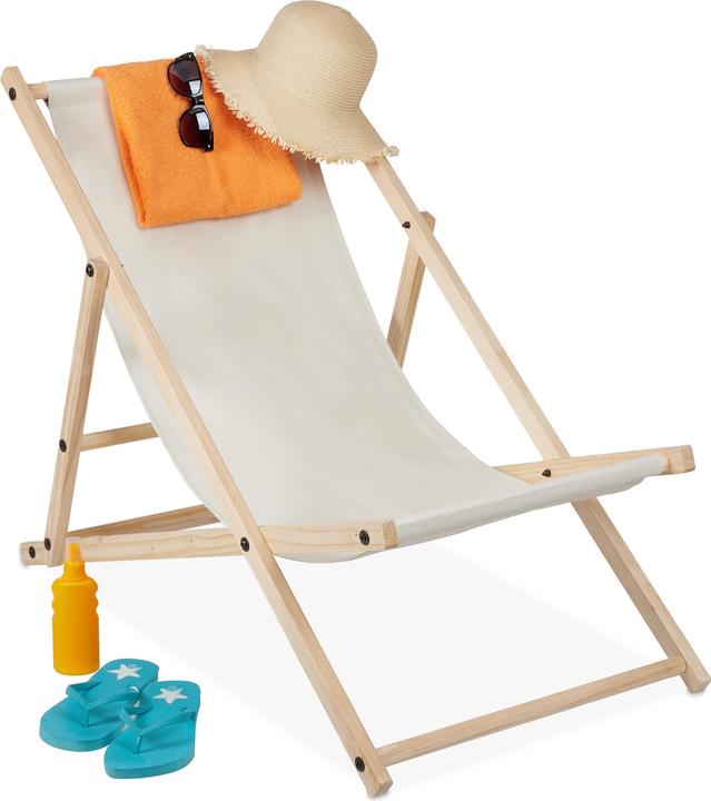 Image du produit Relaxdays Chaise longue pliable, en bois (93.50 cm)
