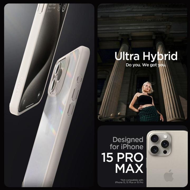 Produktbild Spigen Ultra Hybrid-Hülle für iPhone 15 Pro – natürliches Titan (Apple iPhone 15 Pro)