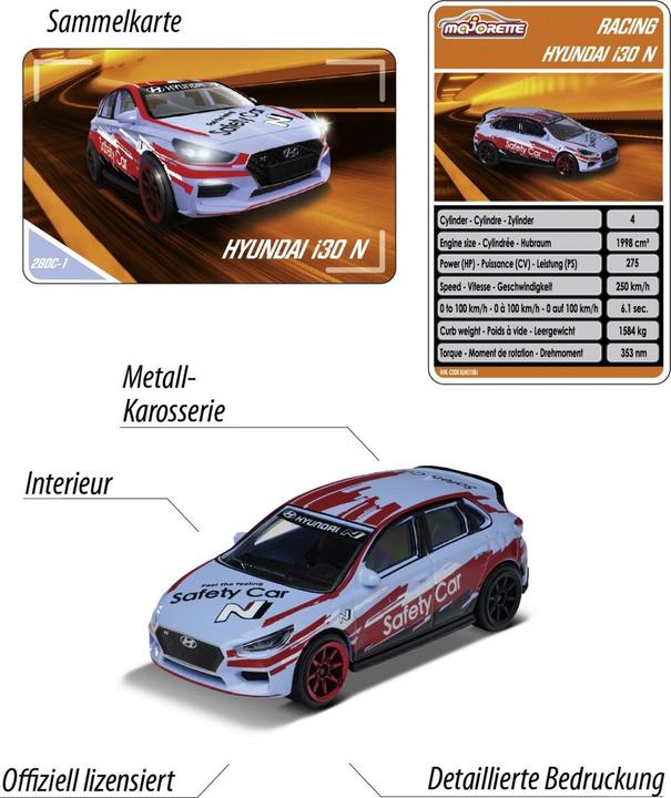 Produktbild Majorette Racing Hyundai i30N blau/rot