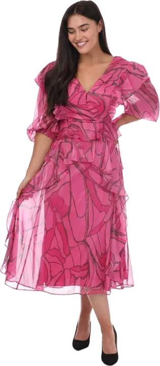 Actual product image Ted Baker Womens/Ladies Victoir Printed Ruffles Pinafore Dress (32 D)