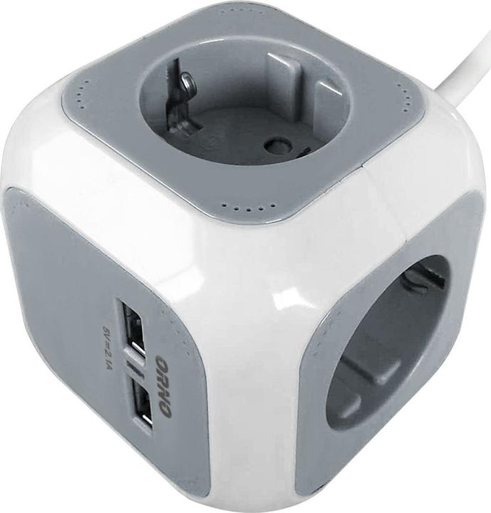 Actual product image Orno PRZEDŁUŻACZ 4 KROTNY 2P + Z ŁADOWARKA 2 X USB, 1.4 M