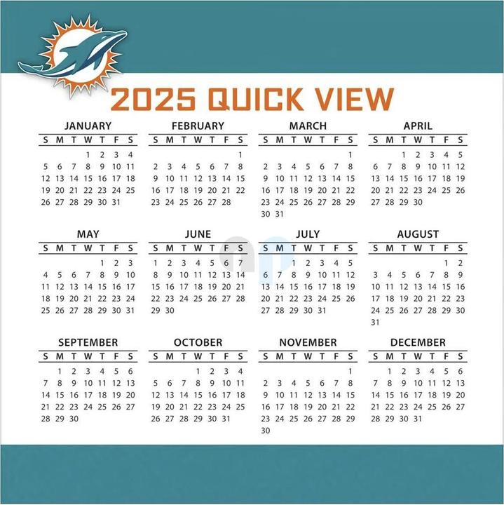 Nutritional values and ingredients NFL - Miami Dolphins - Desk Calendar 2025 (Spanish, Italian, English, German, French)
