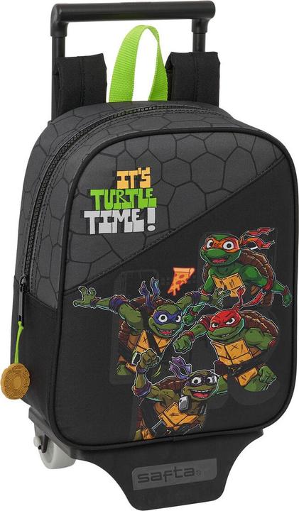 Produktbild Teenage Mutant NT Schulrucksack mit Rädern Schwarz Grau 22 x 27 x 10 cm