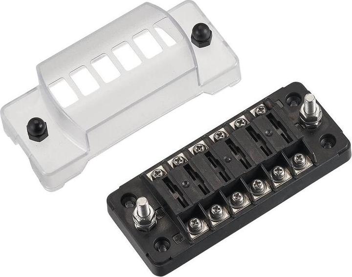 Produktbild Ective KFZ-Flachsicherungsleiste mit Negativanschluss für 6 Sicherungen 20A/32V DC Schraubanschluss