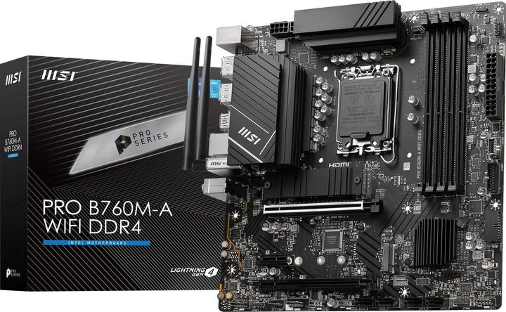 Immagine prodotto MSI PRO B760M-A WIFI DDR4 (1700) (D) (LGA 1700, Intel B760, mATX)
