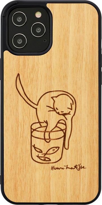 Actual product image Man&Wood case for iPhone 12 Pro Max cat with red fish (Apple iPhone 12 Pro Max)