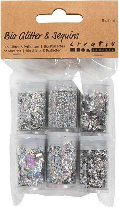 Immagine prodotto Creativ Company Set di glitter argento, 6 x 5 g