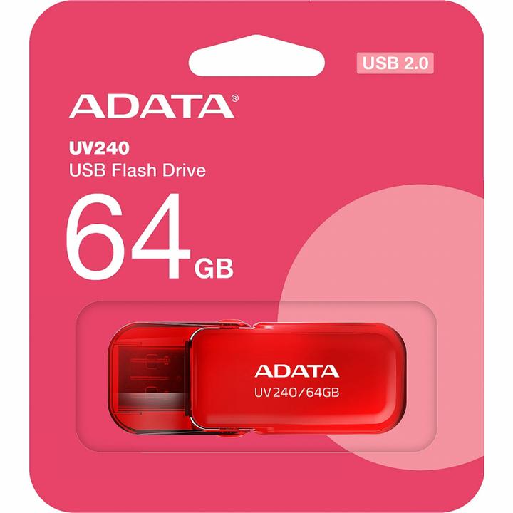 Image du produit Adata Clé USB UV240 64 Go, Rouge (64 Go, USB-A)