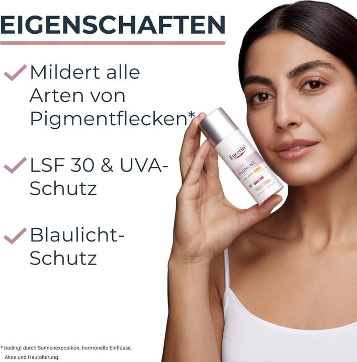 Produktbild Eucerin Anti-Pigment Tagespflege LSF 30 getönt (50 ml, Tagescreme, SPF 30)