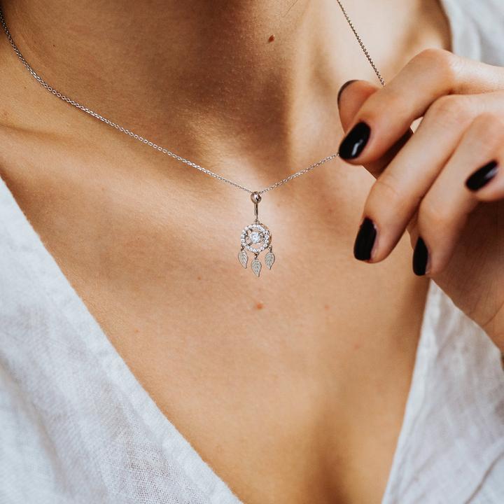 Produktbild Julie Julsen Dancing Stone Flying Leaves Halskette (Silber 925)