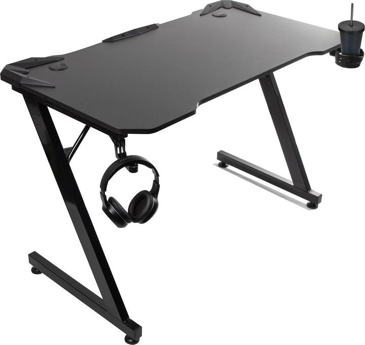 Produktbild NanoRS Gaming-Schreibtisch schwarz gross 150kg max Höhe 750mm 110x60x1 5cm Becher- und Kopfhörerh