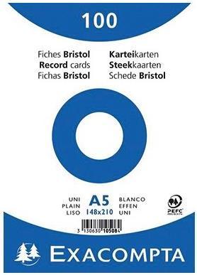 Exacompta Index card Format of card: DIN A5 Design of ruling: blank (A4, 205 g/m², 100 x)