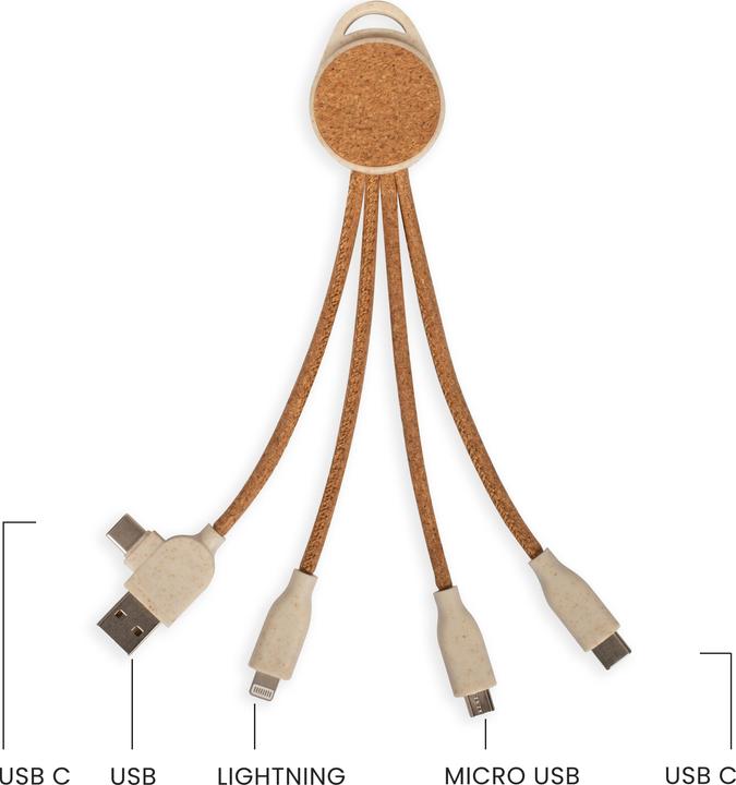 Actual product image Livoo Multi-port charging cable (0.15 m, USB 3.2 Gen 1, 10 W)