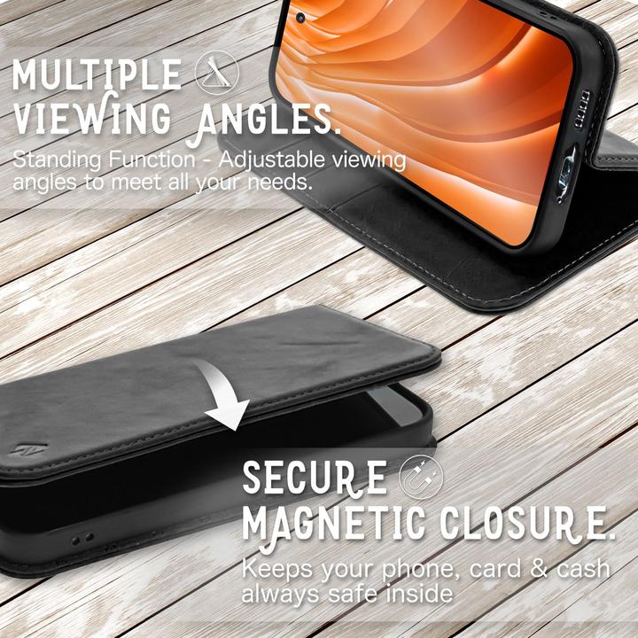 Actual product image Nalia Genuine Leather Flip Case Cover with Magnetic Closure (Samsung Galaxy S23)