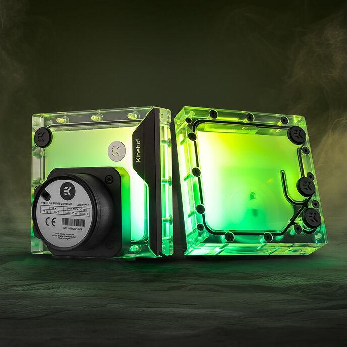 Produktbild EKWB EK-Quantum Kinetic3 FLT D5/DDC Ausgleichsbehälter - 120mm, D-RGB, Acryl