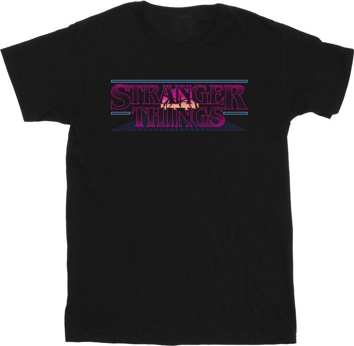 Actual product image Netflix Girls Stranger Things Retro Title Cotton T-Shirt (152, 158)