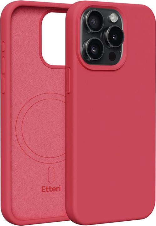 Actual product image Etteri Silicone Mag case for iPhone 12 / 12 Pro 6,1" raspberry (Apple iPhone 12)