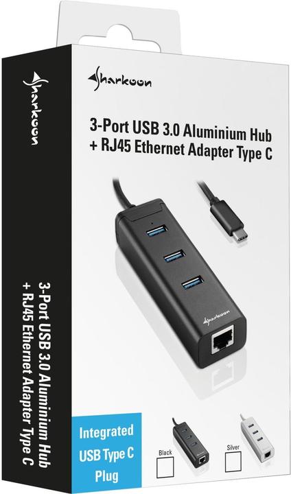 Image du produit Sharkoon 3-port stroke (USB-A, 1 ports)