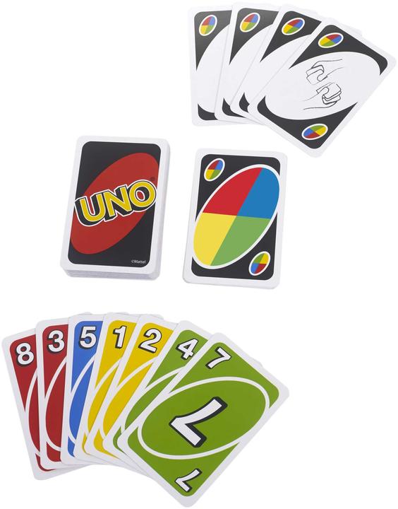 Actual product image Mattel Games Uno Deluxe Card Game (German, French, Italian)